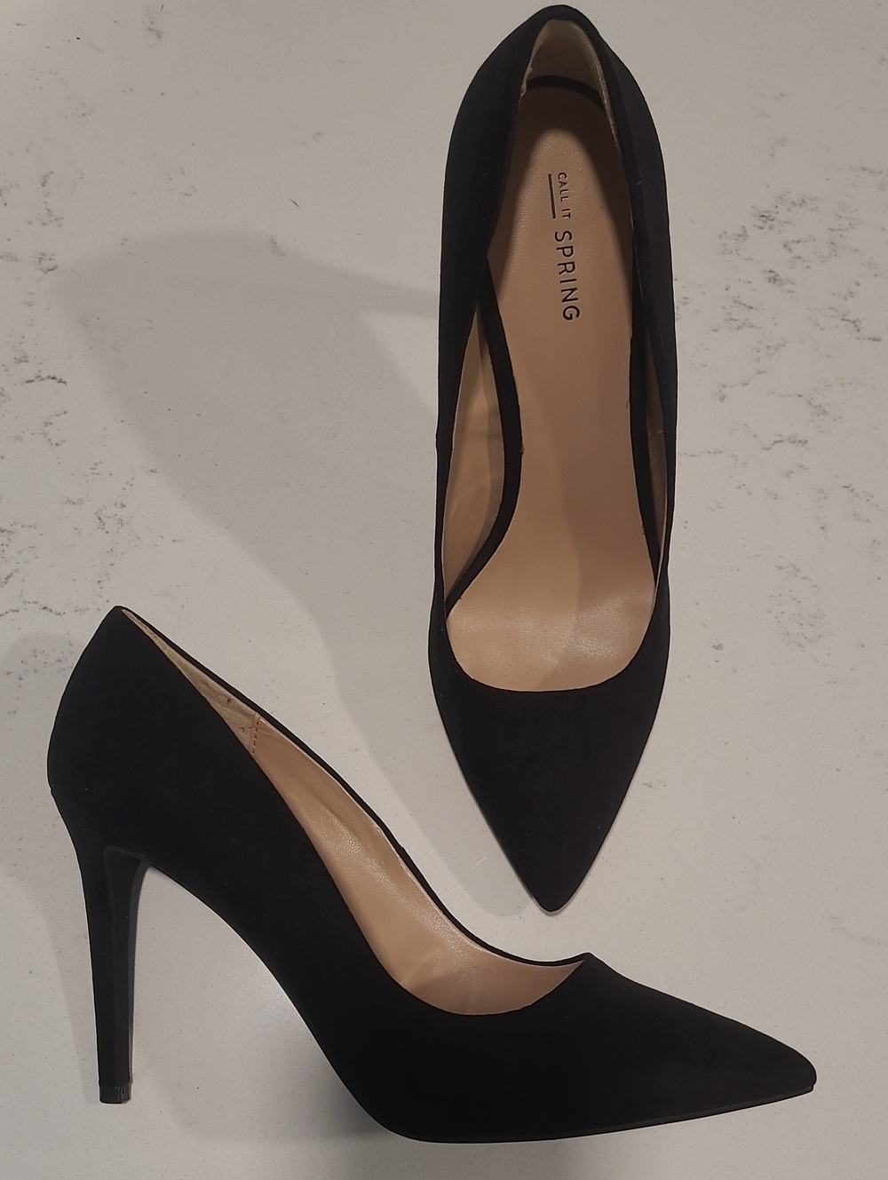 Call It Spring Black Suede Pointed Toe Pumps